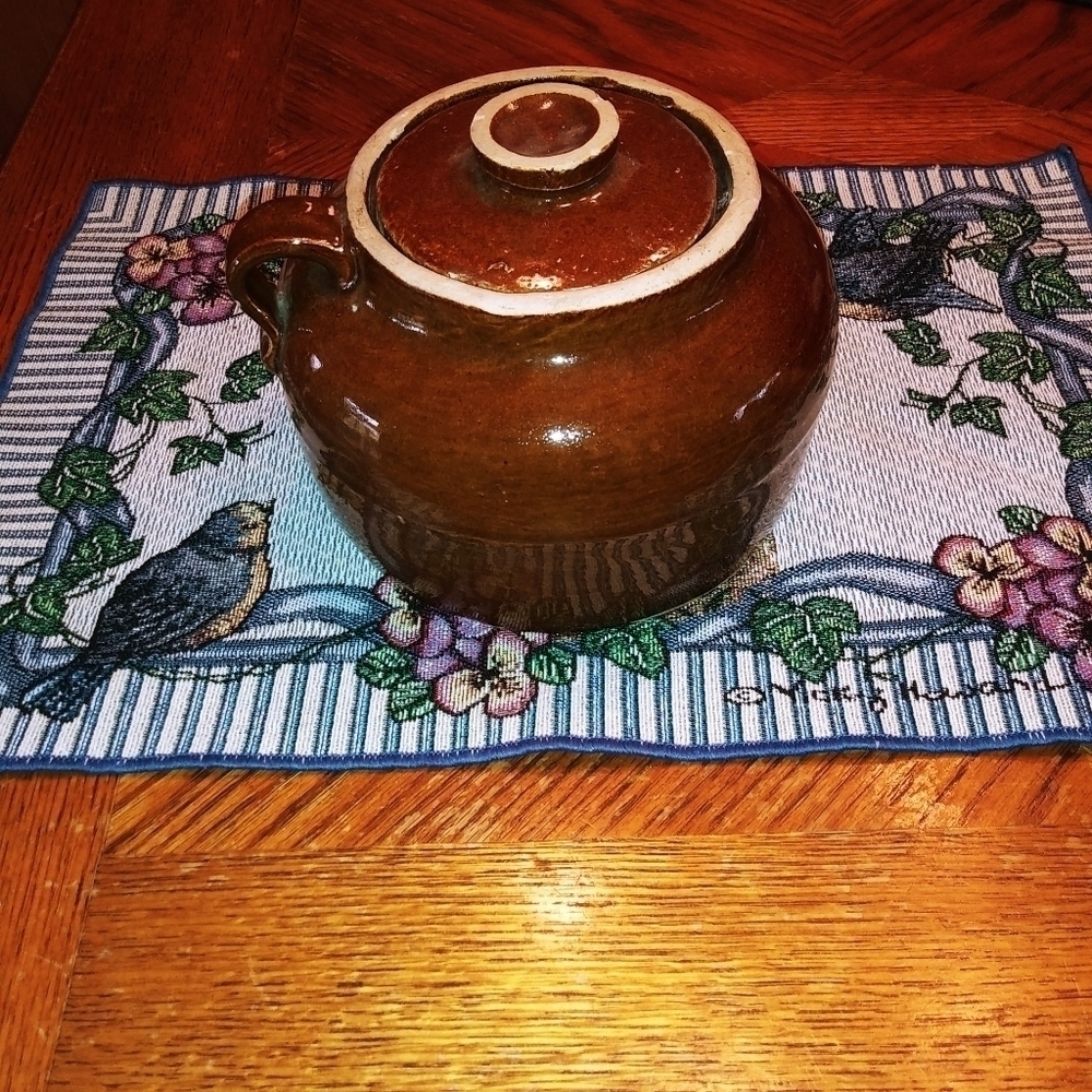 Antique Farm House Primitive Crock Bean Pot